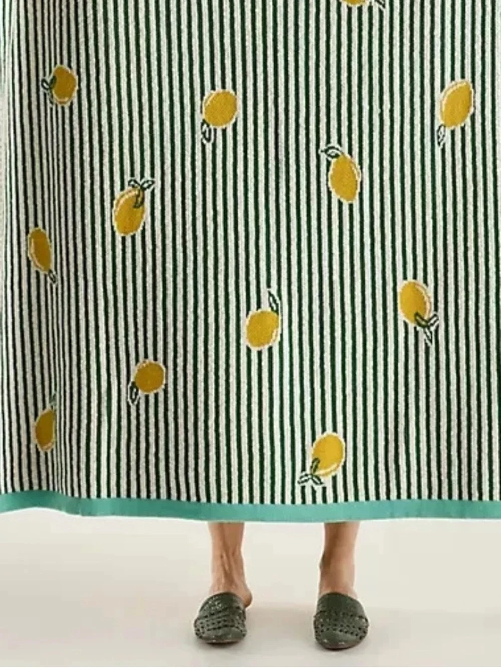 Anthropologie sonnie icon lemon Striped Throw